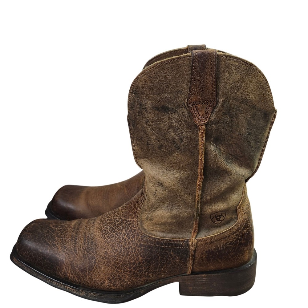 Ariat Rambler Mens‎ Brown Distressed Leather Square Toe Western Boots 13 D - Picture 7 of 12
